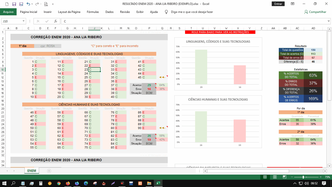 Captura de tela do Microsoft Excel 2016