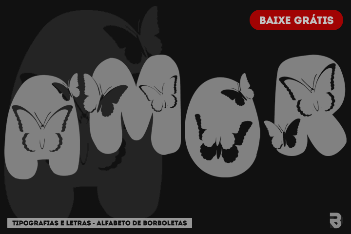 Tipografias e Letras - Alfabeto de Borboletas