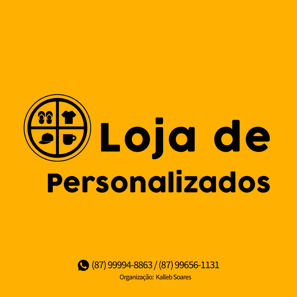 Logotipo Loja de Personalizados Petrolina cor amarelo