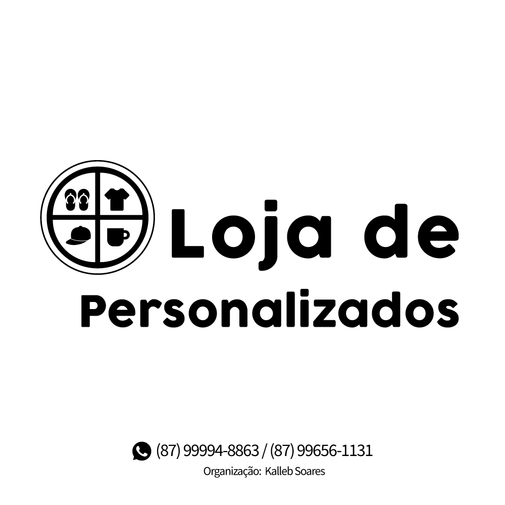 Logotipo Loja de Personalizados Petrolina cor branco