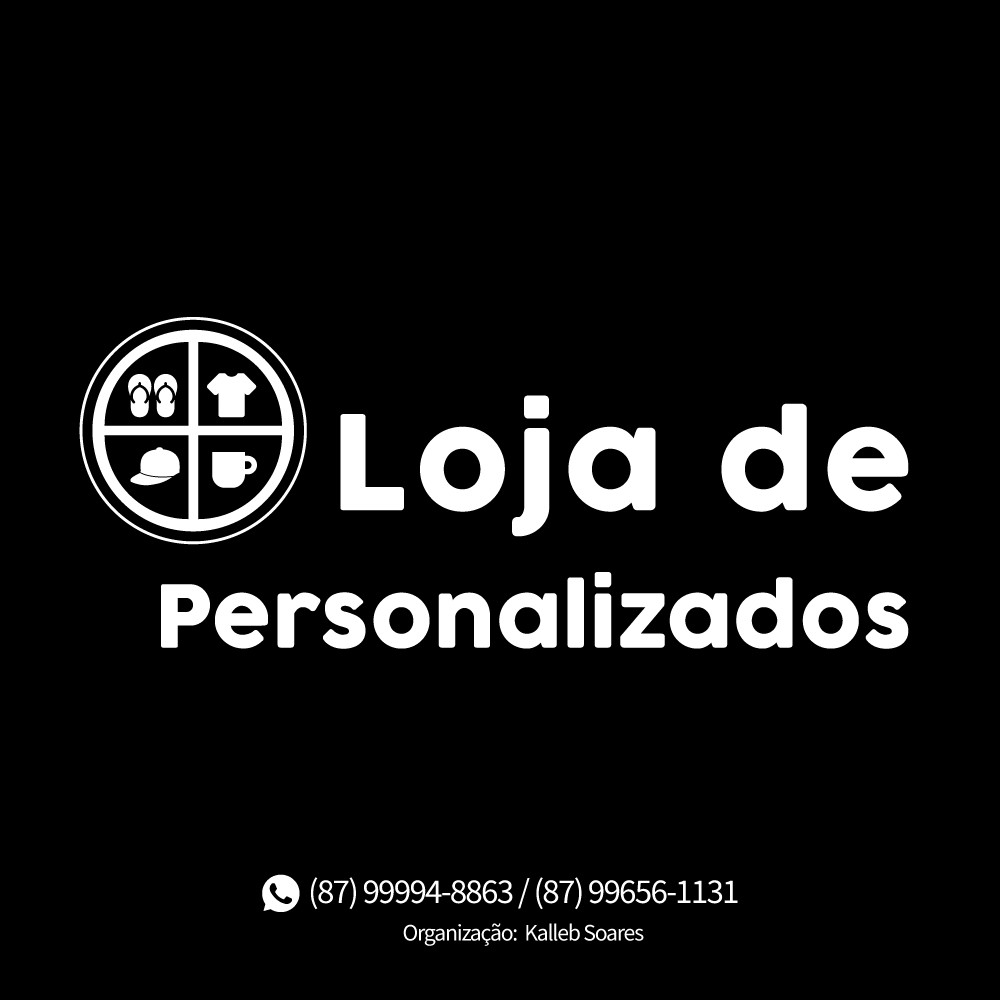 Logotipo Loja de Personalizados Petrolina cor preto