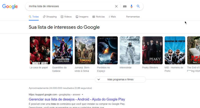 como salvar filme ou serie no google passo 4