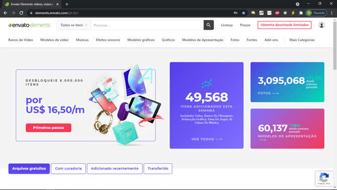 Envato Elements, vídeos, música, fotos e gráficos ilimitados