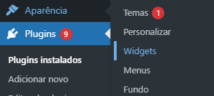 passo 06: ir para a página widgets